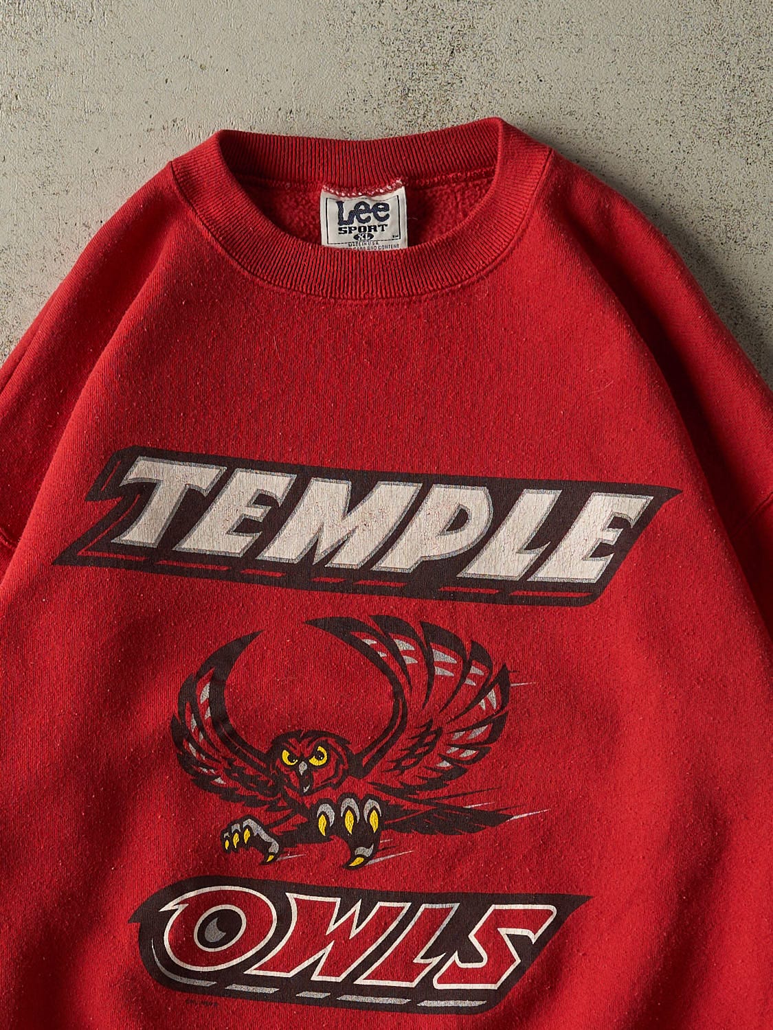 Vintage Y2K Red Temple University Owls Crewneck (L/XL) - Image 2
