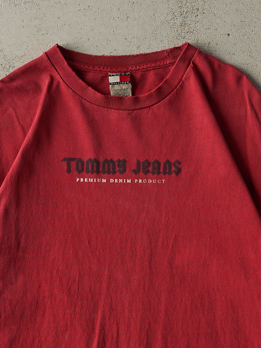 Vintage Y2K Red Tommy Jeans Tee (L/XL) - Image 2