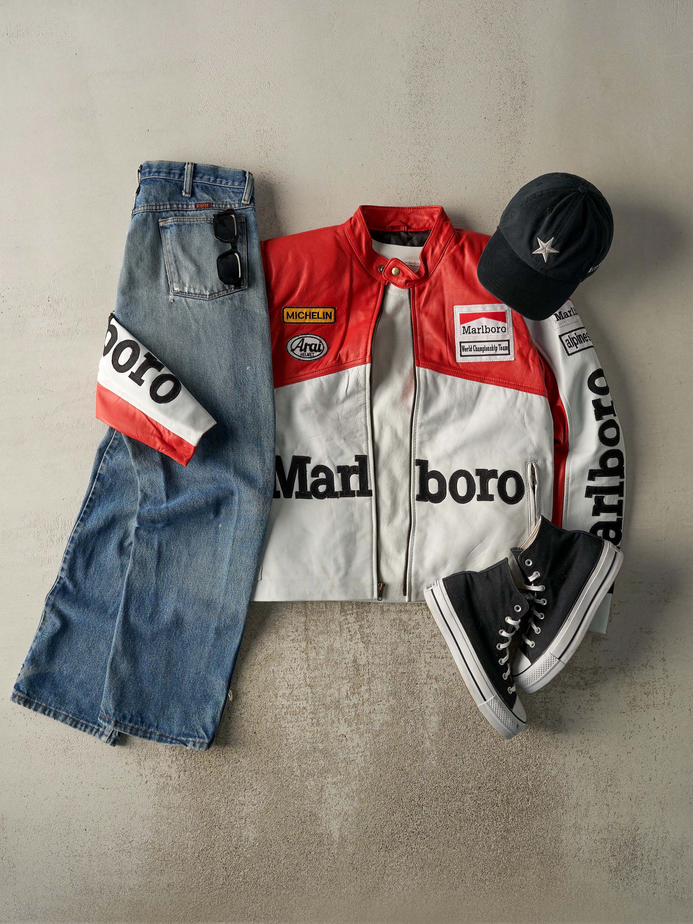 Vintage Y2K Red & White Marlboro Racing Jacket (M/L) - Image 2