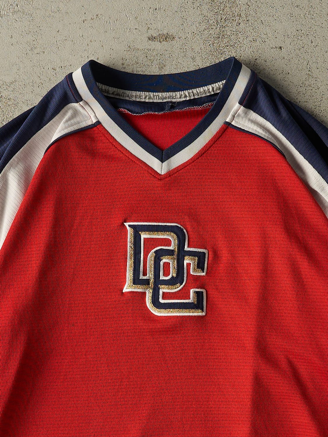 Vintage Y2K Red, White & Navy Washington Nationals Jersey (XL) - Image 2
