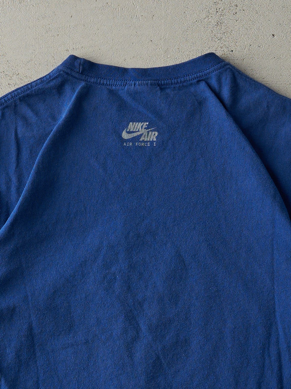 Vintage Y2K Royal Blue Nike Air Force 1 Logo Tee (M) - Image 4
