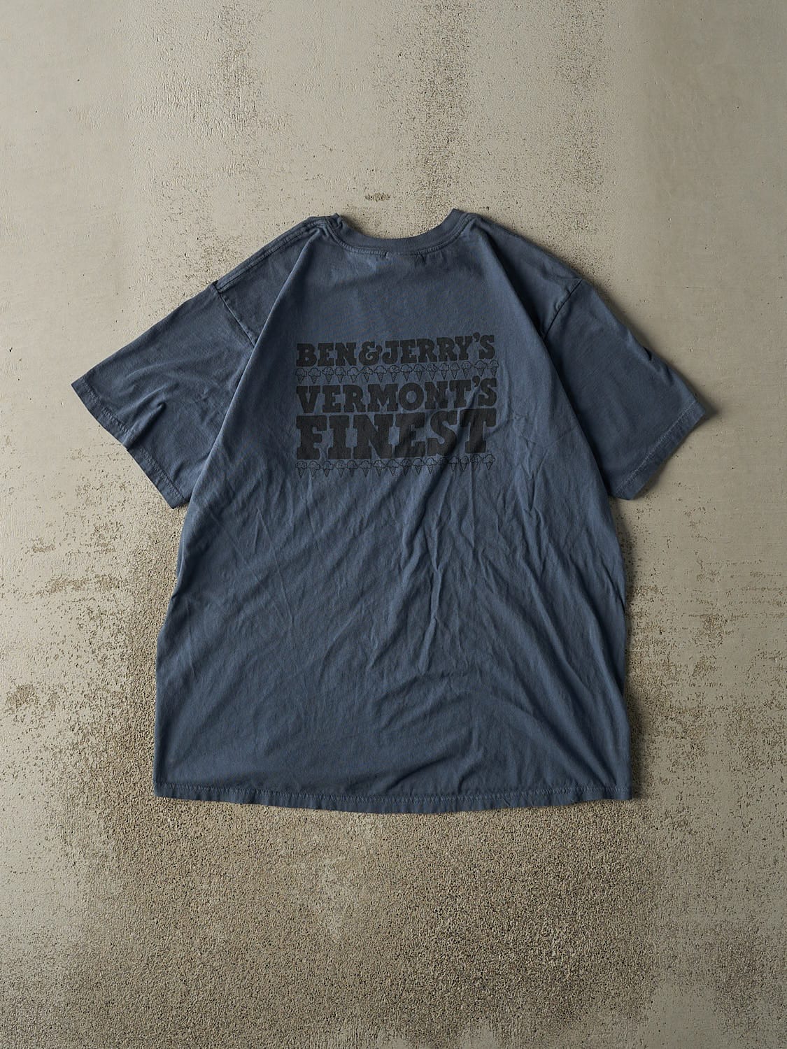 Vintage Y2K Slate Blue Ben & Jerry's Tee (L) - Image 2