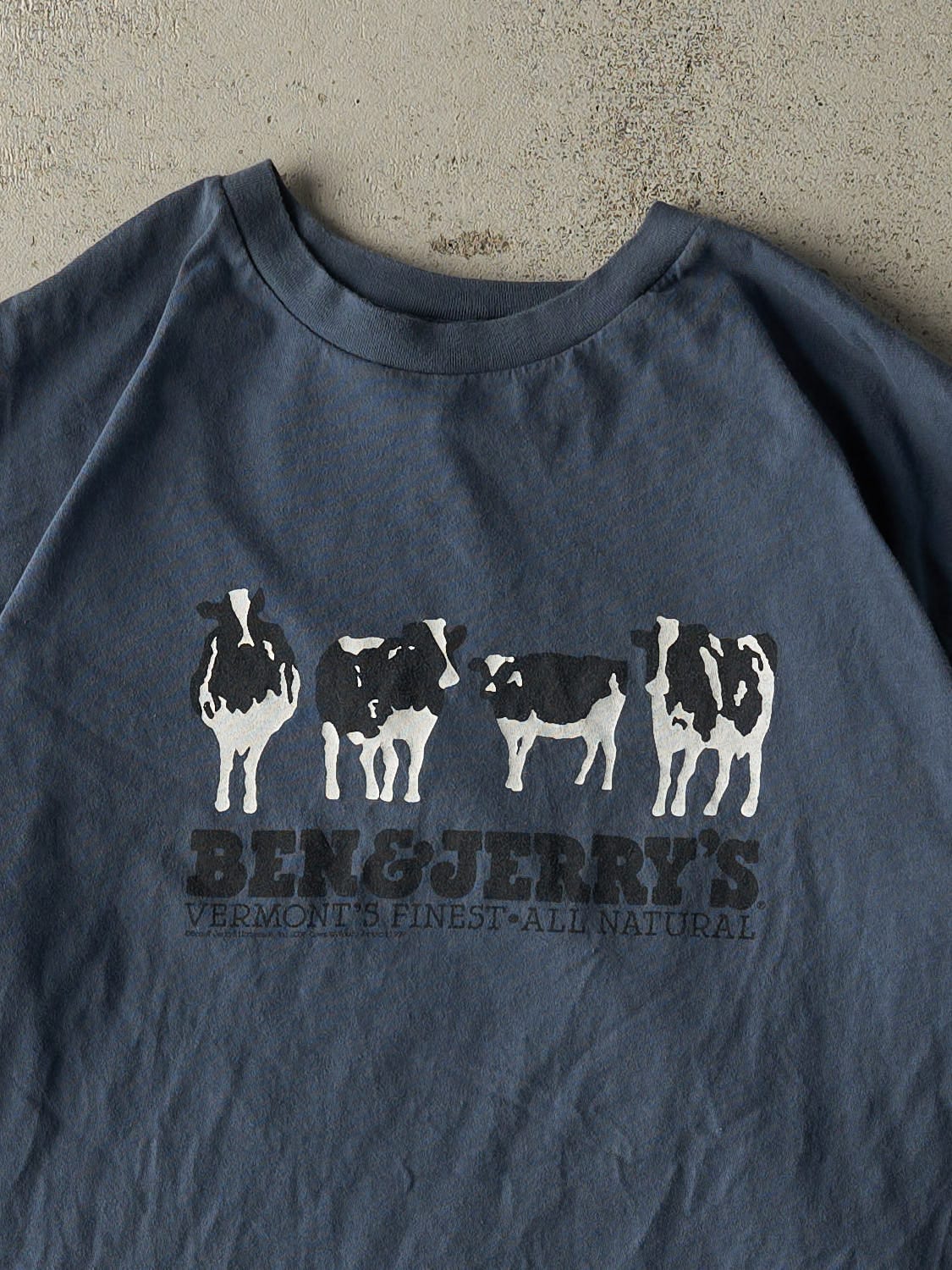 Vintage Y2K Slate Blue Ben & Jerry's Tee (L) - Image 3