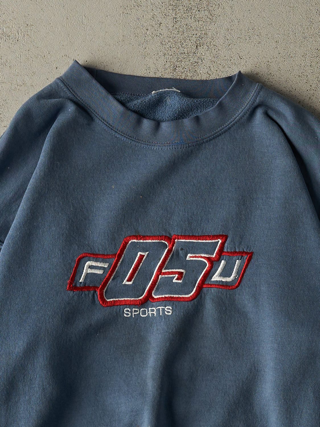 Vintage Y2K Slate Blue Fubu Embroidered Crewneck (M/L) - Image 2