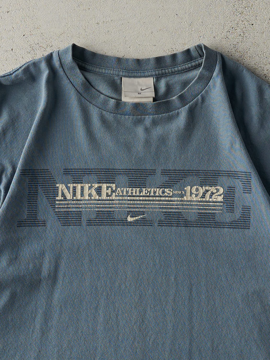 Vintage Y2K Slate Blue Nike Athletics Tee (M) - Image 2