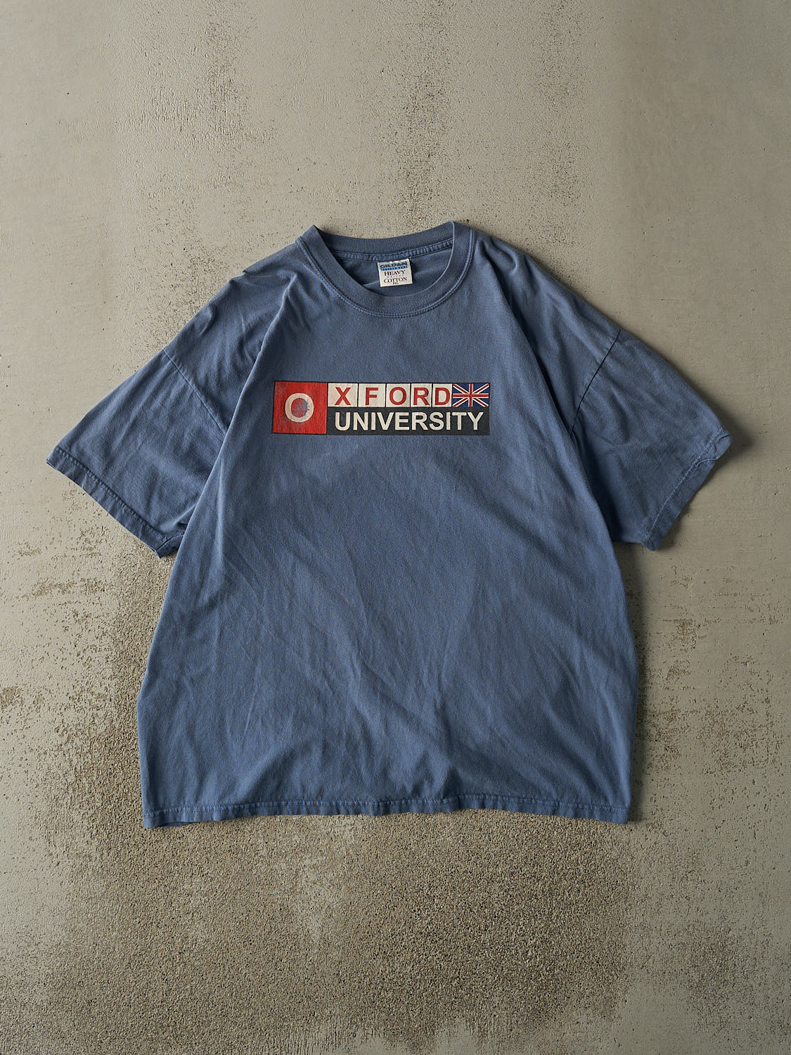 Vintage Y2K Slate Blue Oxford University Tee (XL/XXL)