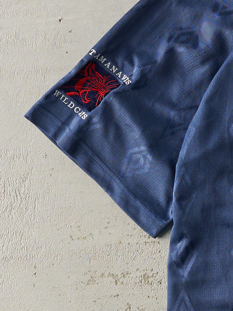 Vintage Y2K Slate Blue #44 Umbro Striped Jersey (M/L) - Image 6