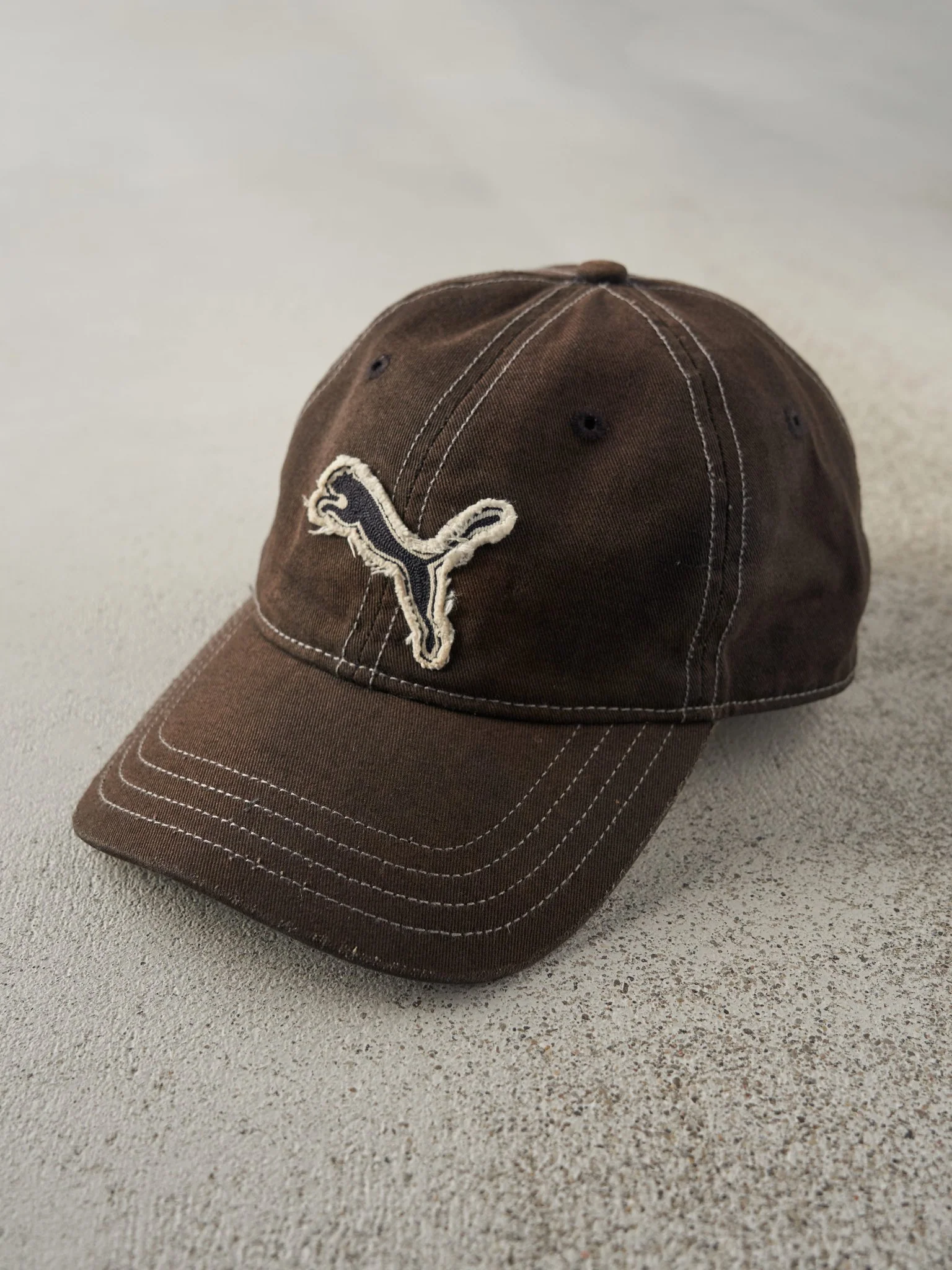 Vintage Y2K Sun Faded Black Puma Strapback Hat - Image 2