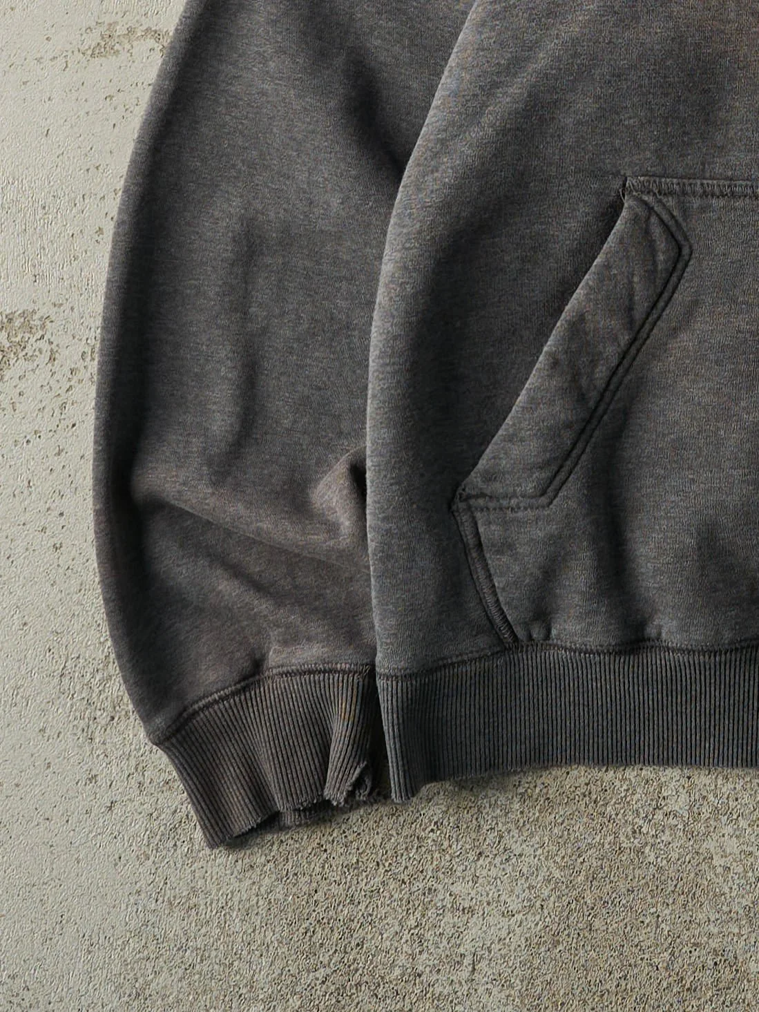 Vintage Y2K Sun Faded Charcoal Grey Embroidered Nike Hoodie (L/XL) - Image 3