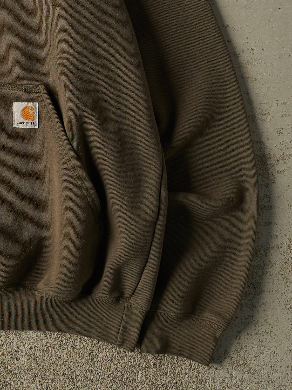 Vintage Y2K Sun Faded Green Carhartt Hoodie (XL) - Image 5