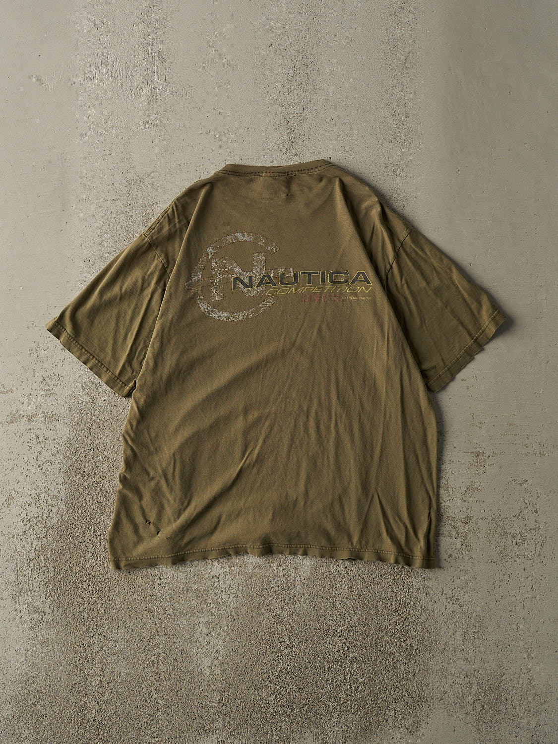 Vintage Y2K Sun Faded Green Nautica Competition Tee (M/L) - Image 2