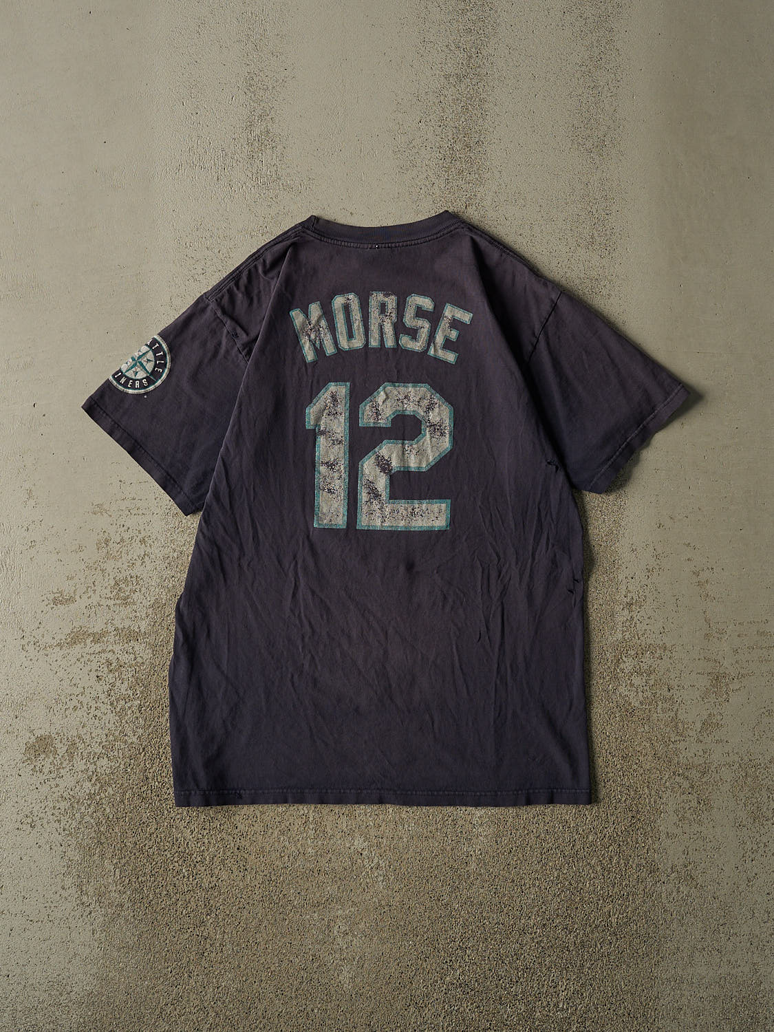 Vintage Y2K Sun Faded Navy Seattle Mariners #12 Morse Tee (L) - Image 2