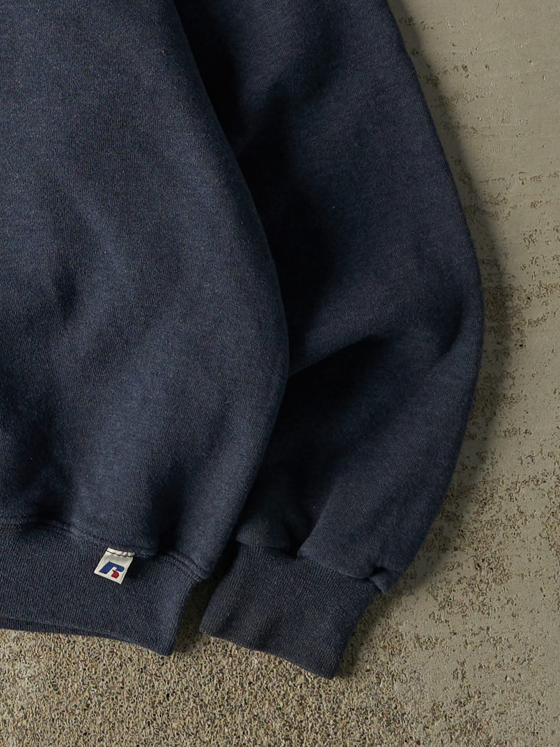 Vintage Y2K Washed Blue Russell Athletic Blank Crewneck (XL) - Image 4