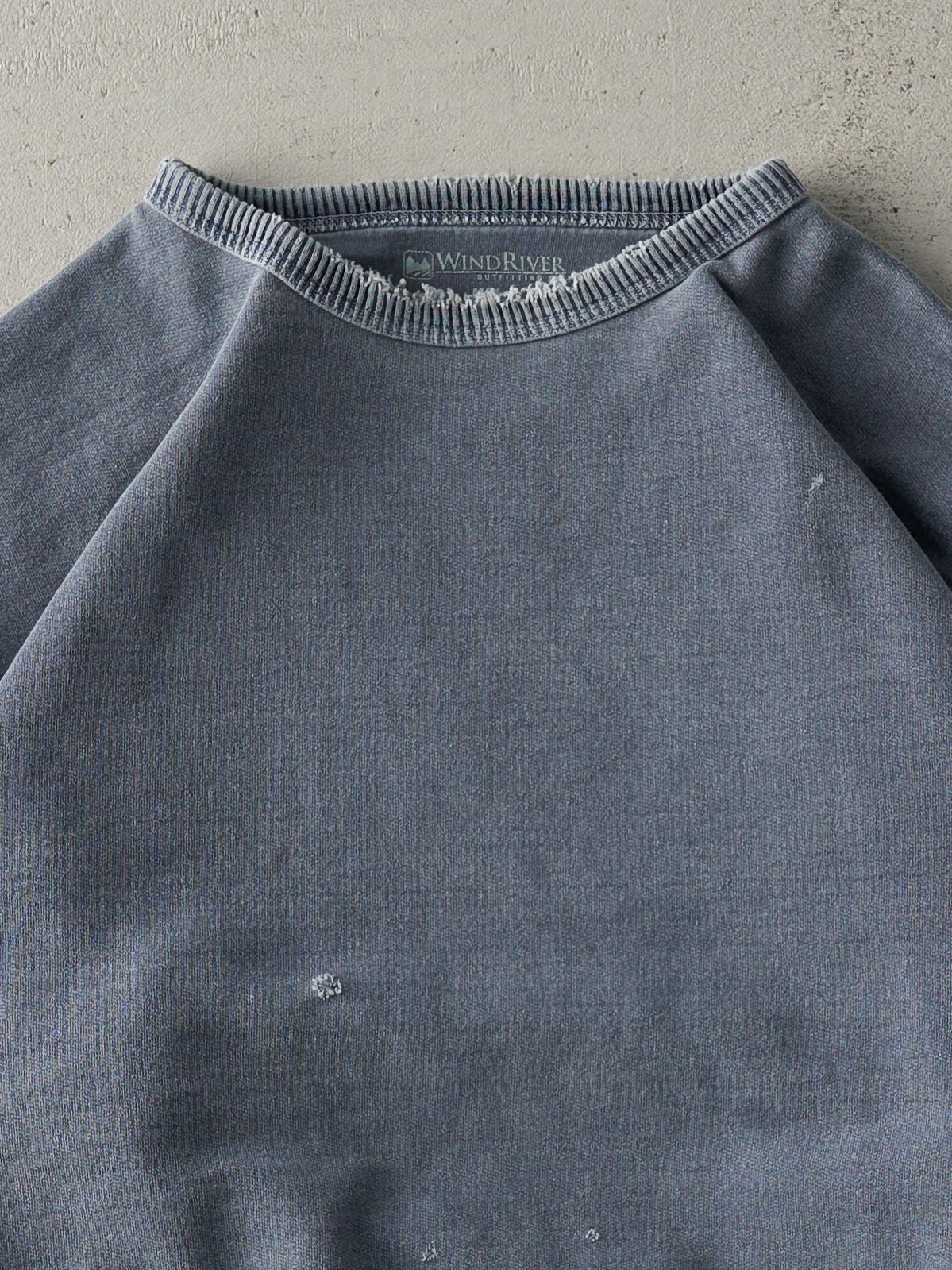 Vintage Y2K Washed Blue Wind River Blank Boxy Crewneck (L) - Image 2