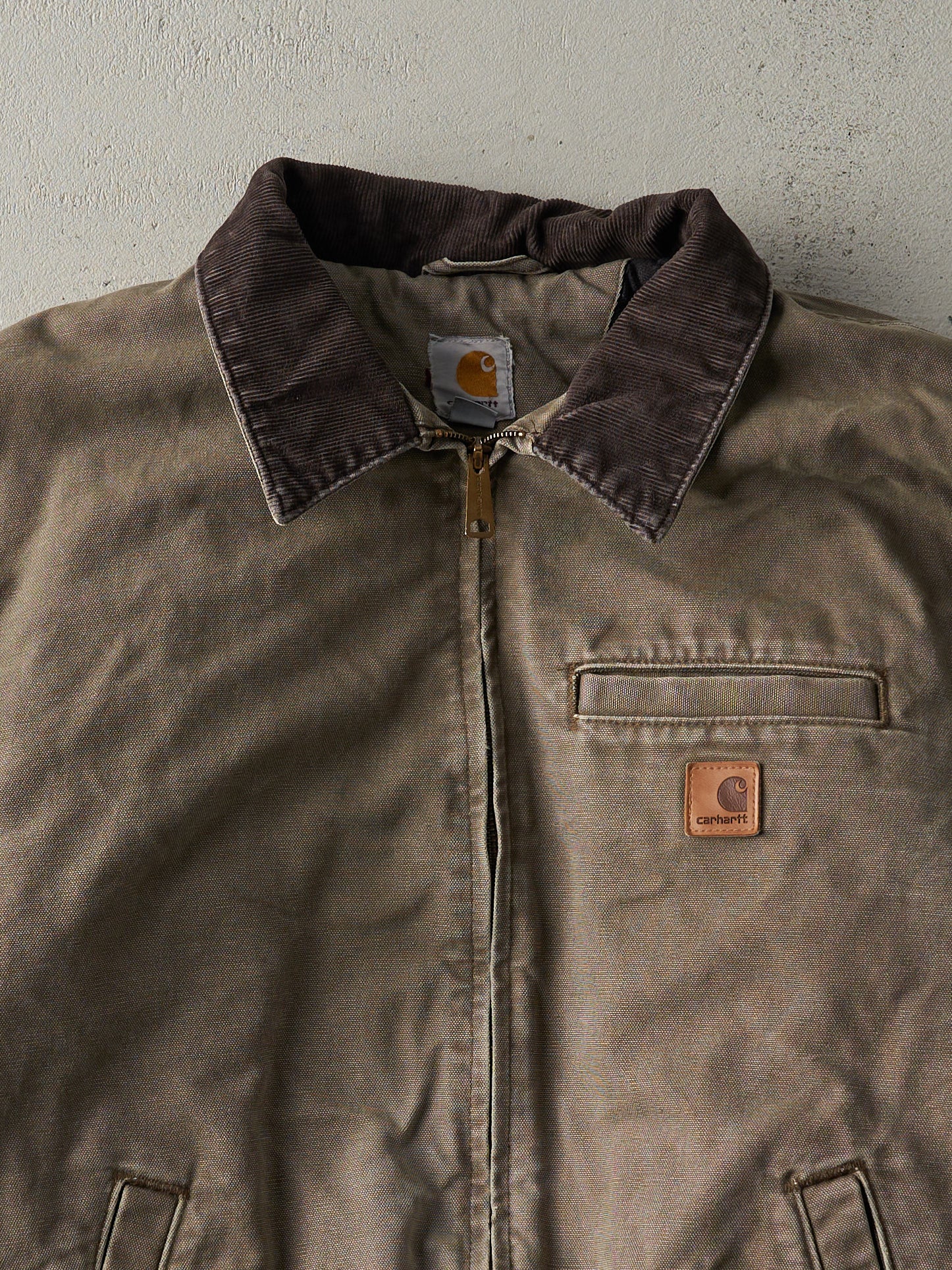 Vintage Y2K Washed Brown Carhartt Work Jacket (M/L) - Image 2
