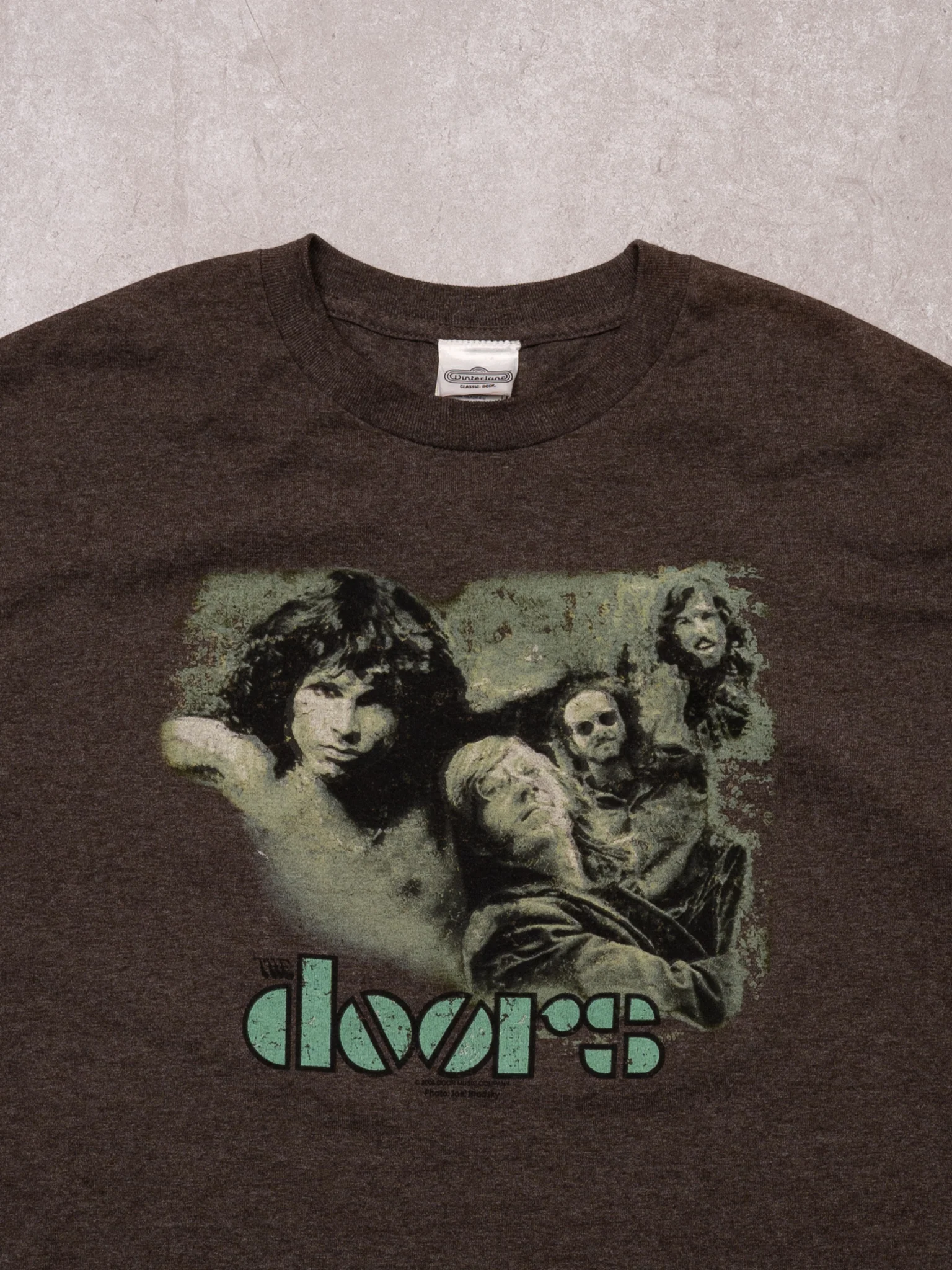 Vintage Y2K Washed Brown The Doors Tee (M/L) - Image 2