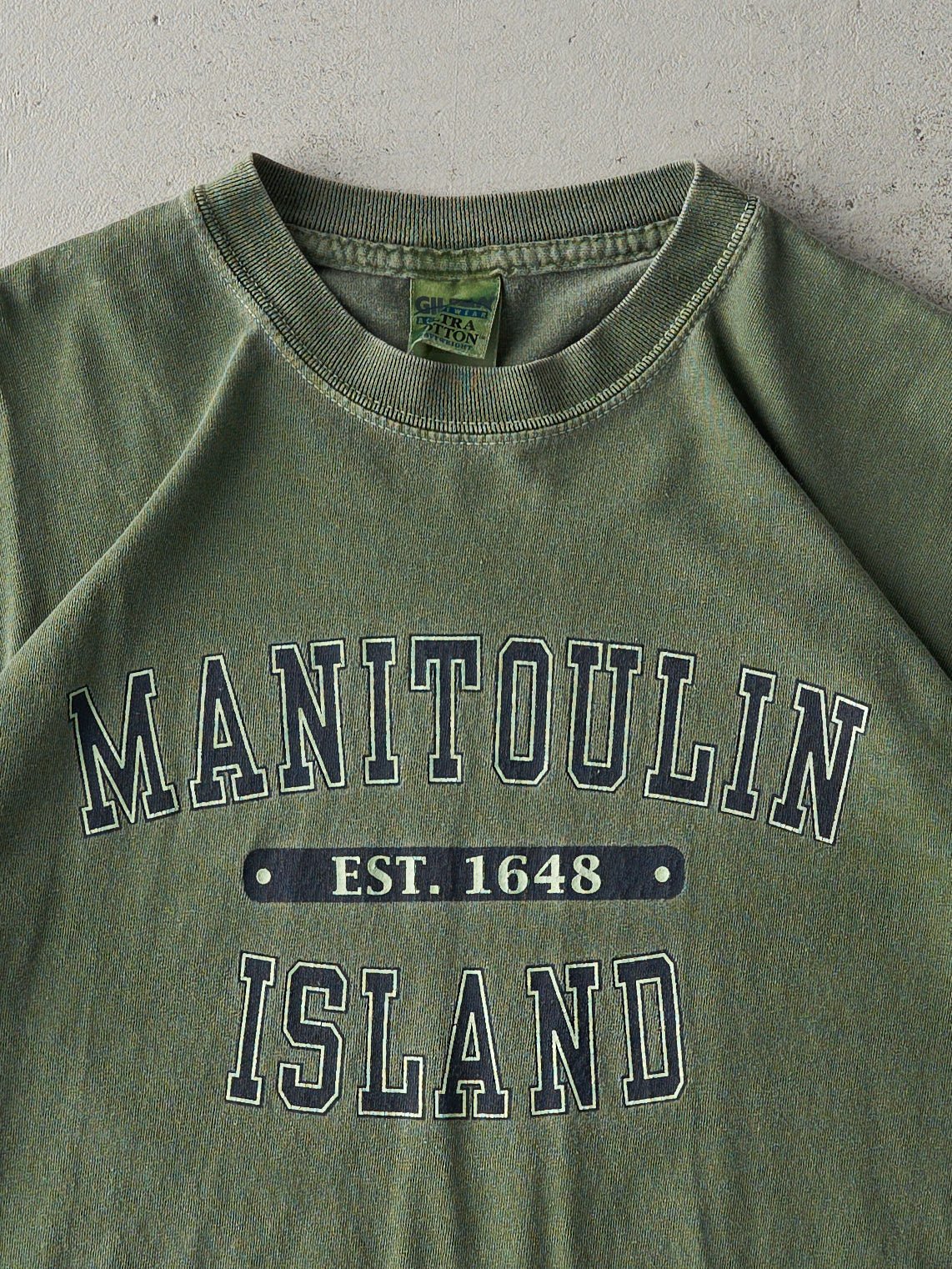 Vintage Y2K Washed Green Manitoulin Island Tee (M) - Image 2