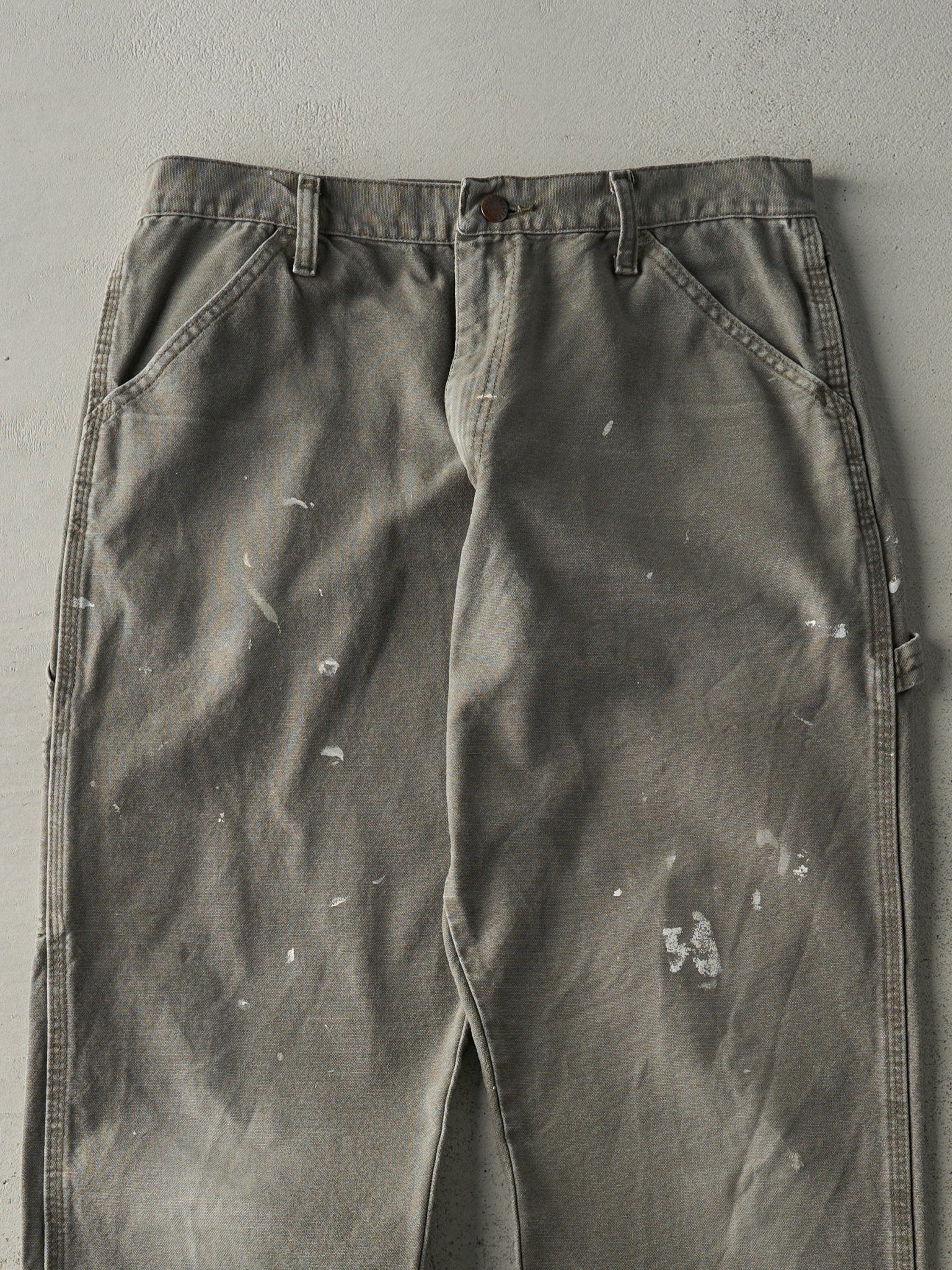 Vintage Y2K Washed Green Rustler Carpenter Pants (32x32) - Image 4