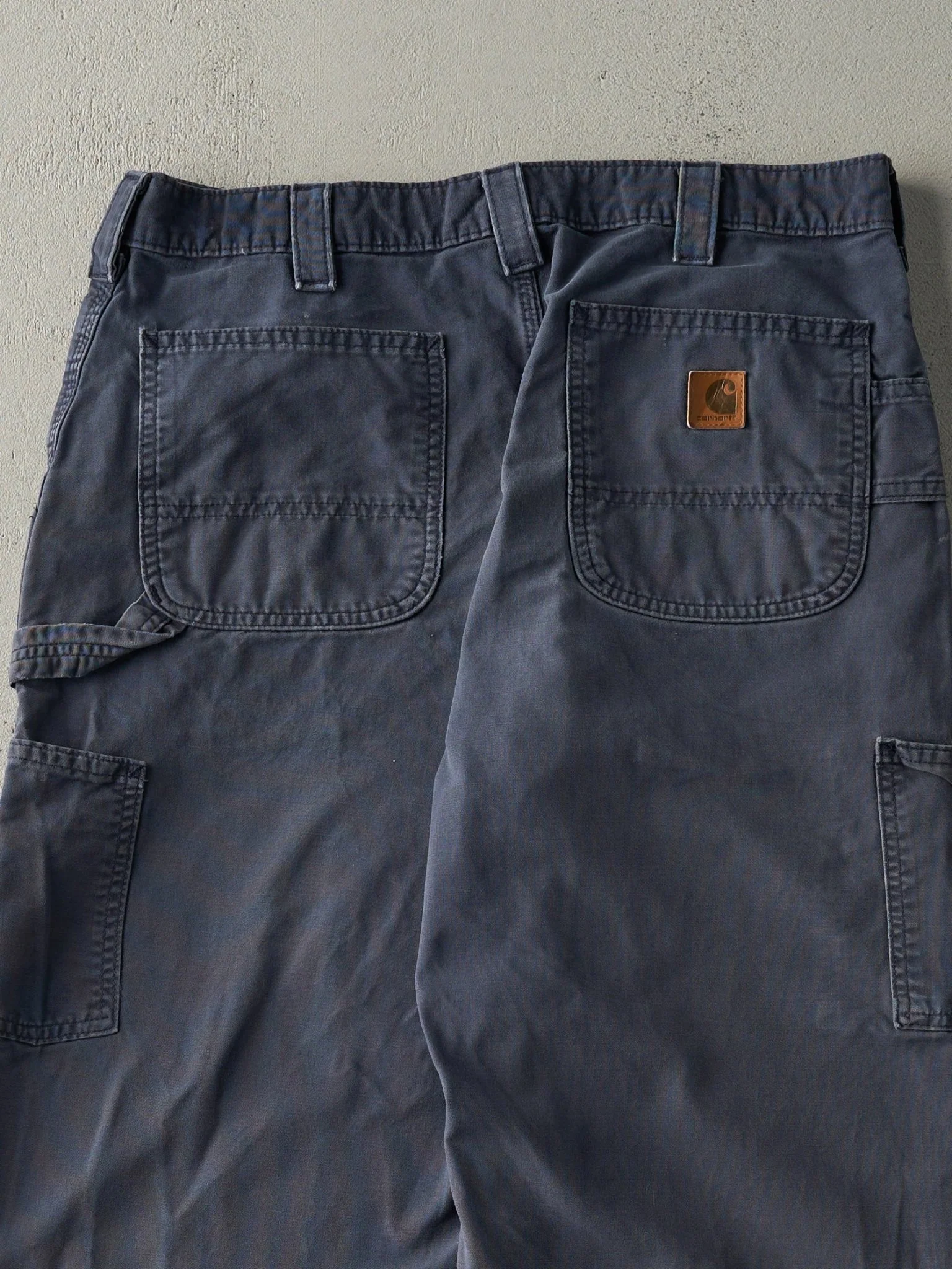 Vintage Y2K Washed Navy Carhartt Lightweight Carpenter Pants (35.5x29) - Image 4