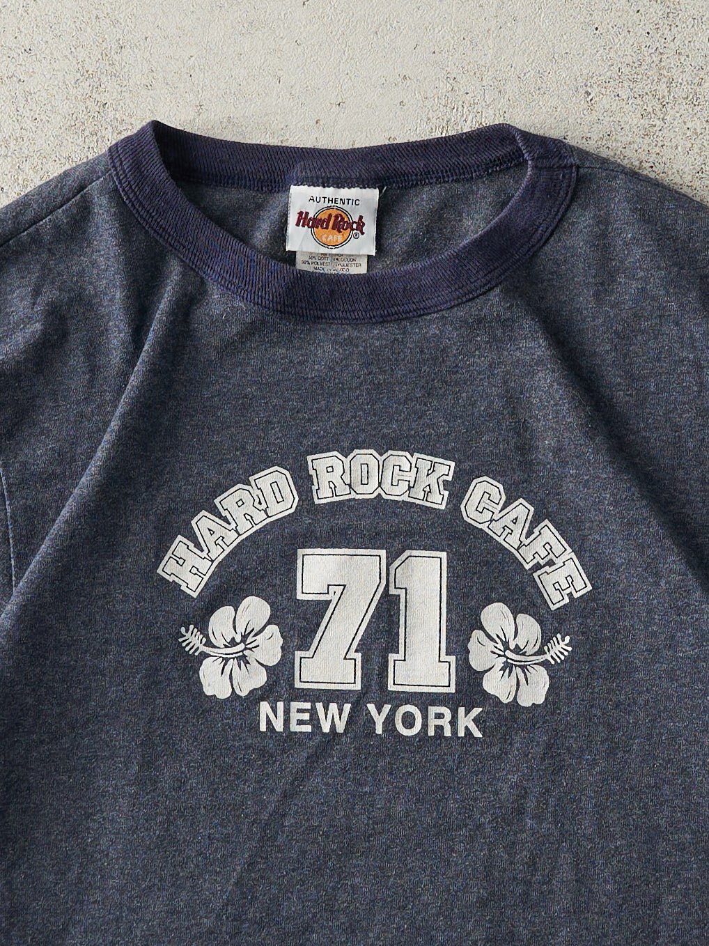 Vintage Y2K Washed Navy Hard Rock Cafe Ringer Baby Tee (XS) - Image 2