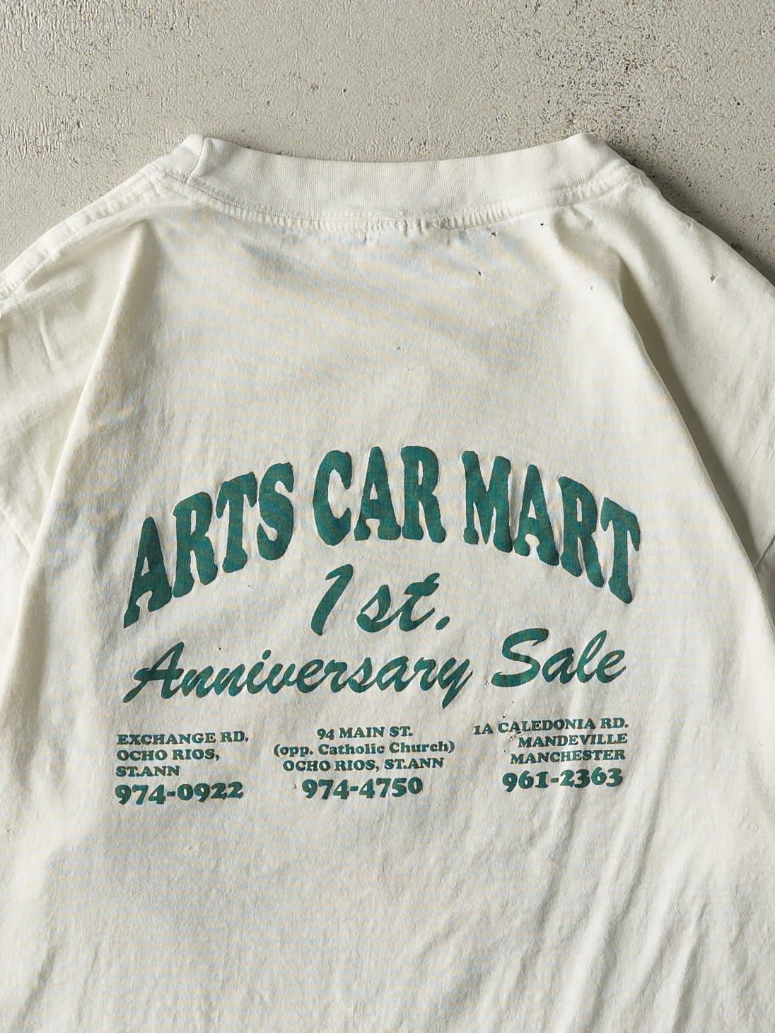 Vintage Y2K White Arts Car Mart Tee (L) - Image 4