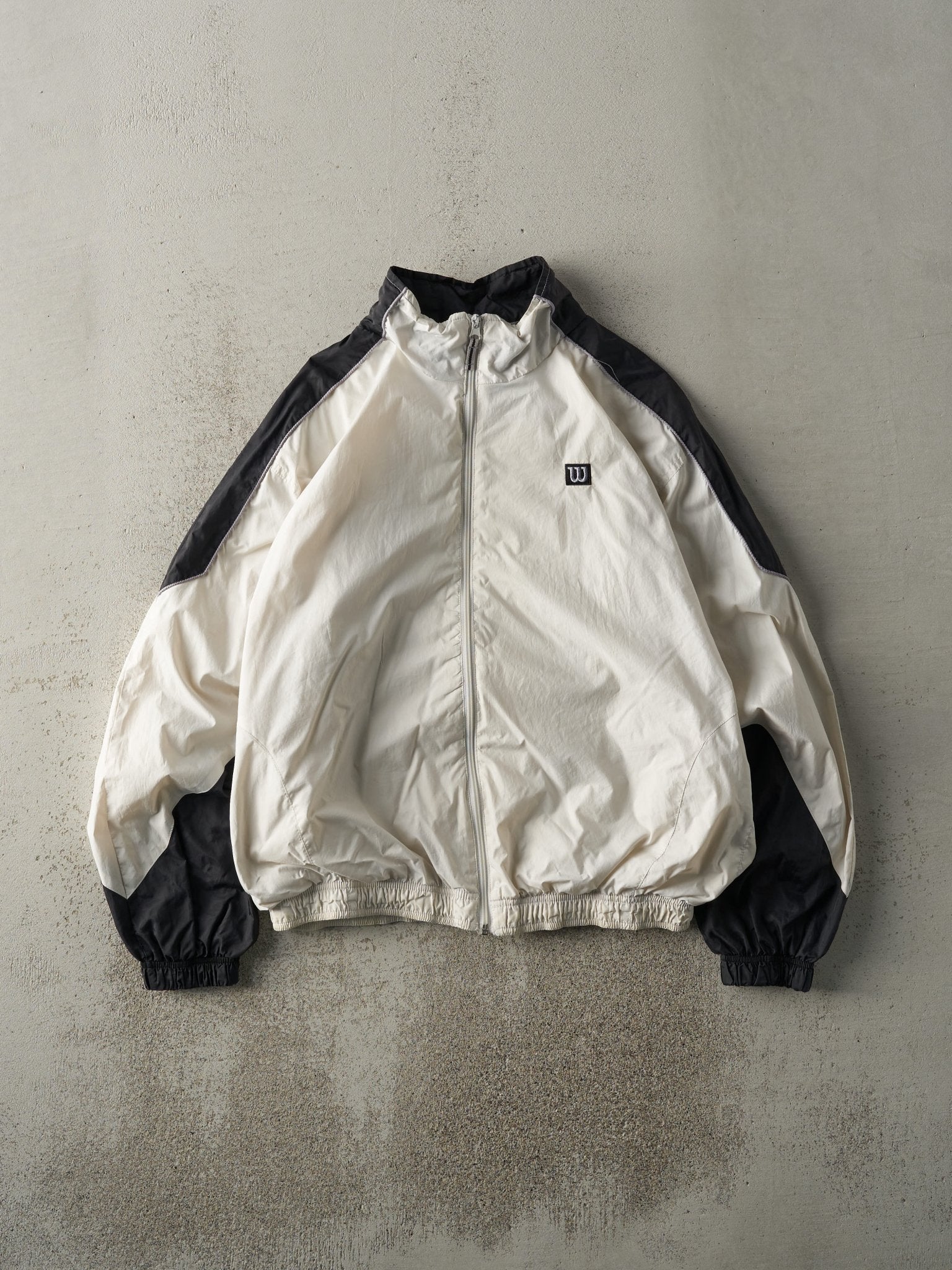 Vintage Y2K White & Black Wilson Track Jacket (M)