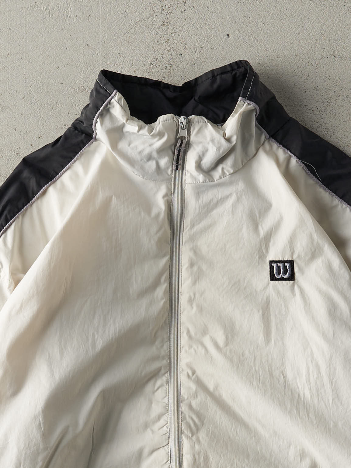 Vintage Y2K White & Black Wilson Track Jacket (M) - Image 2
