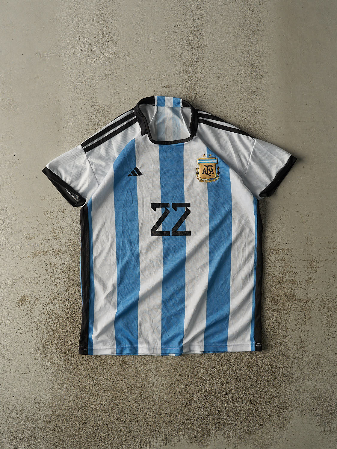 Vintage Y2K White & Blue Adidas Argentina #22 Lautaro Martinez Soccer Jersey (M/L)