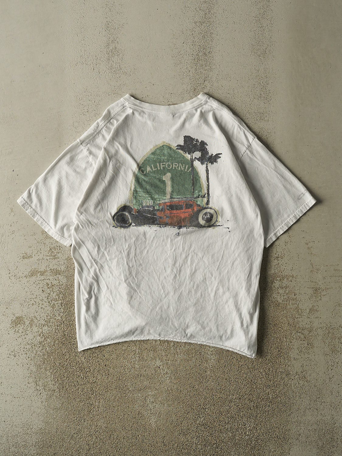 Vintage Y2K White California Hot Rod Tee (L/XL) - Image 2