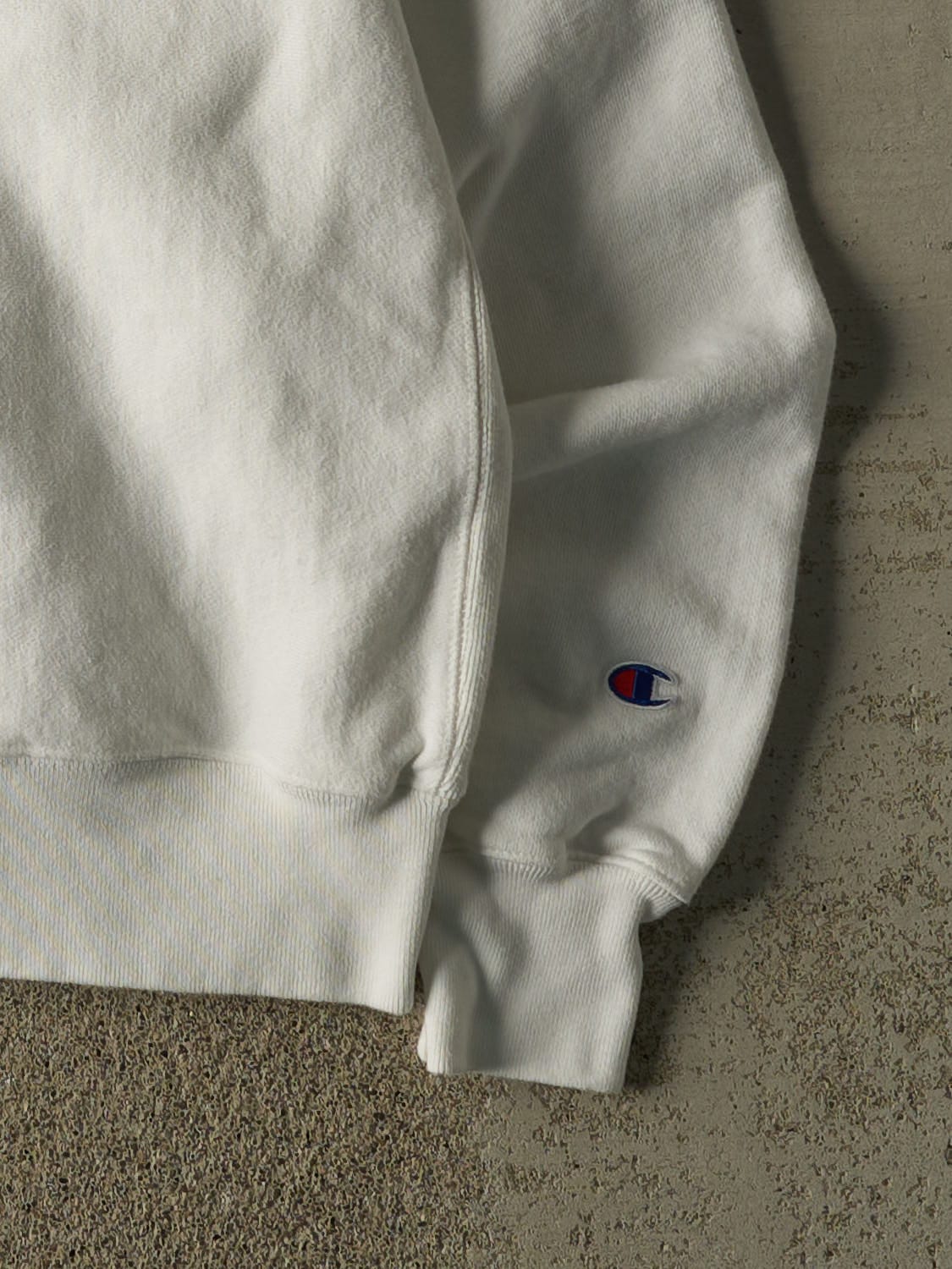 Vintage Y2K White Champion Reverse Weave FSC Falcons Crewneck (L/XL) - Image 4