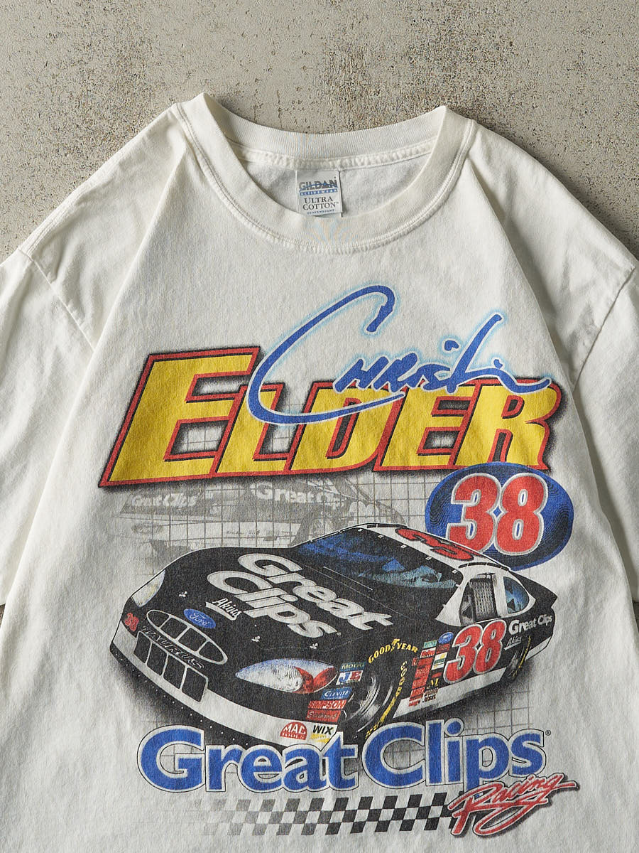 Vintage Y2K White Christian Elder Nascar Racing Tee (L) - Image 3