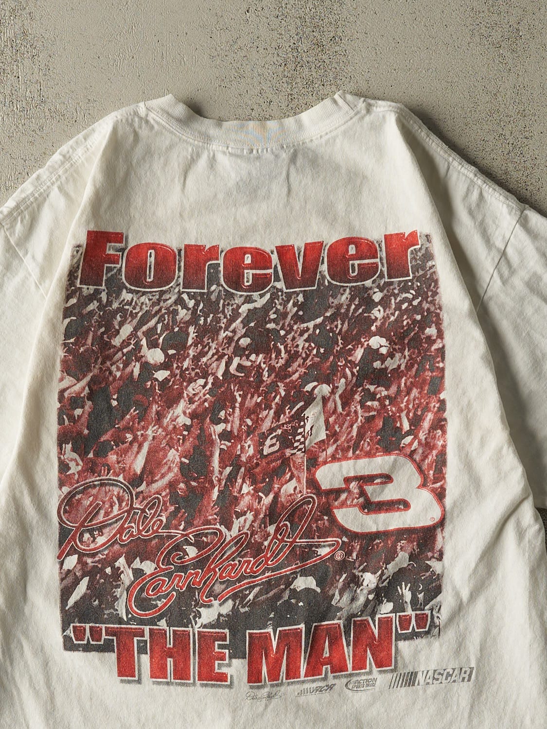 Vintage Y2K White Dale Earnhardt Forever the Man Tee (M/L) - Image 4