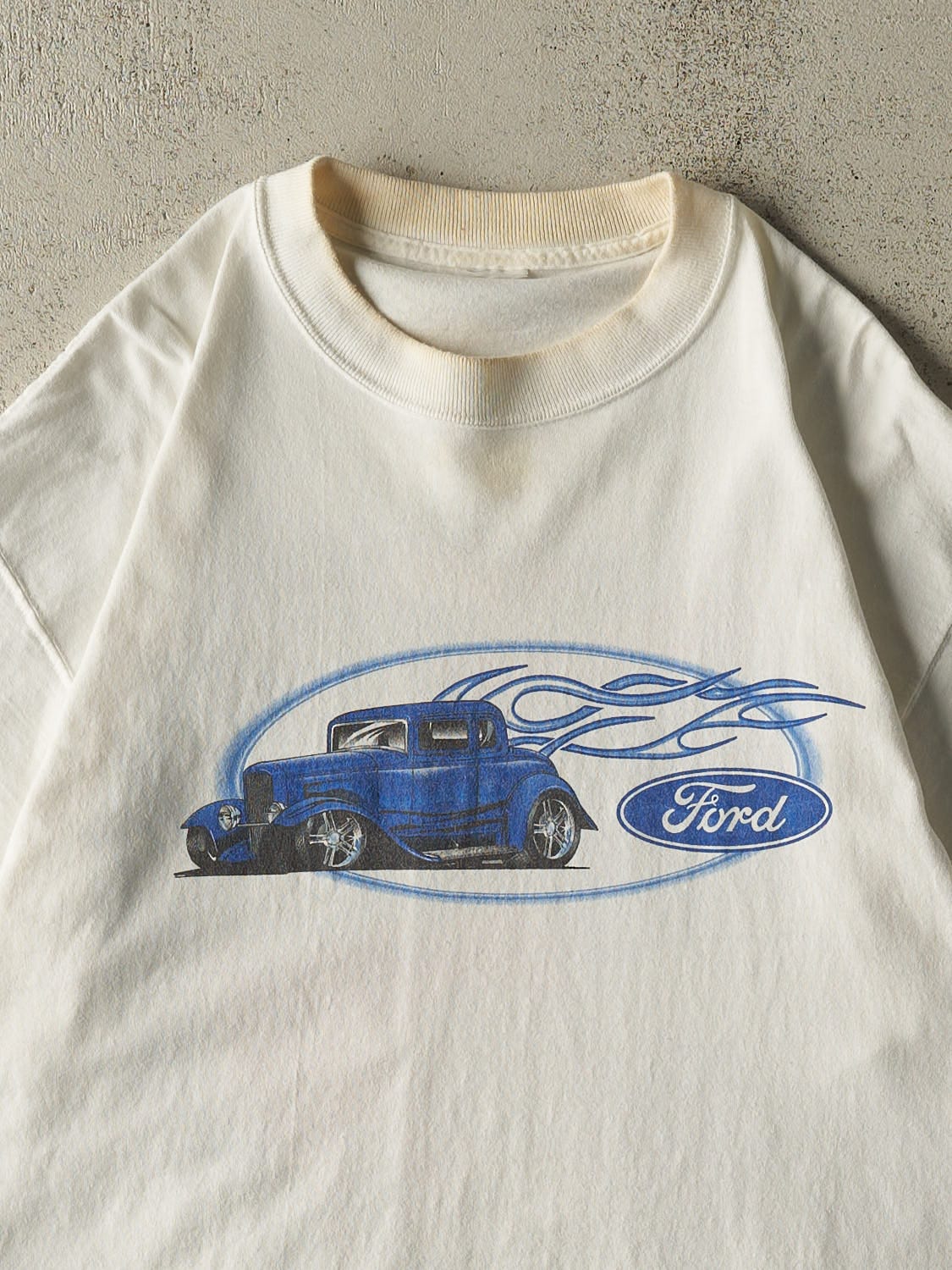 Vintage Y2K White Ford Racing Tee (L/XL) - Image 3