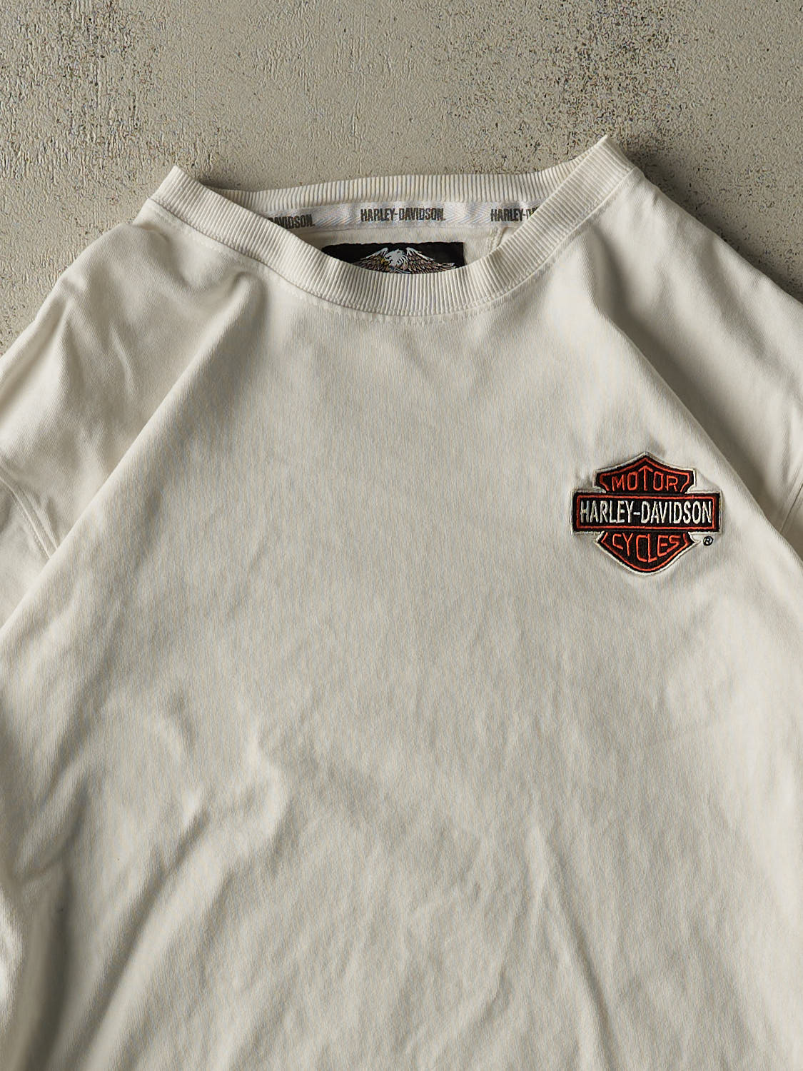 Vintage 90s White Harley Davidson Long Sleeve (M/L) - Image 2