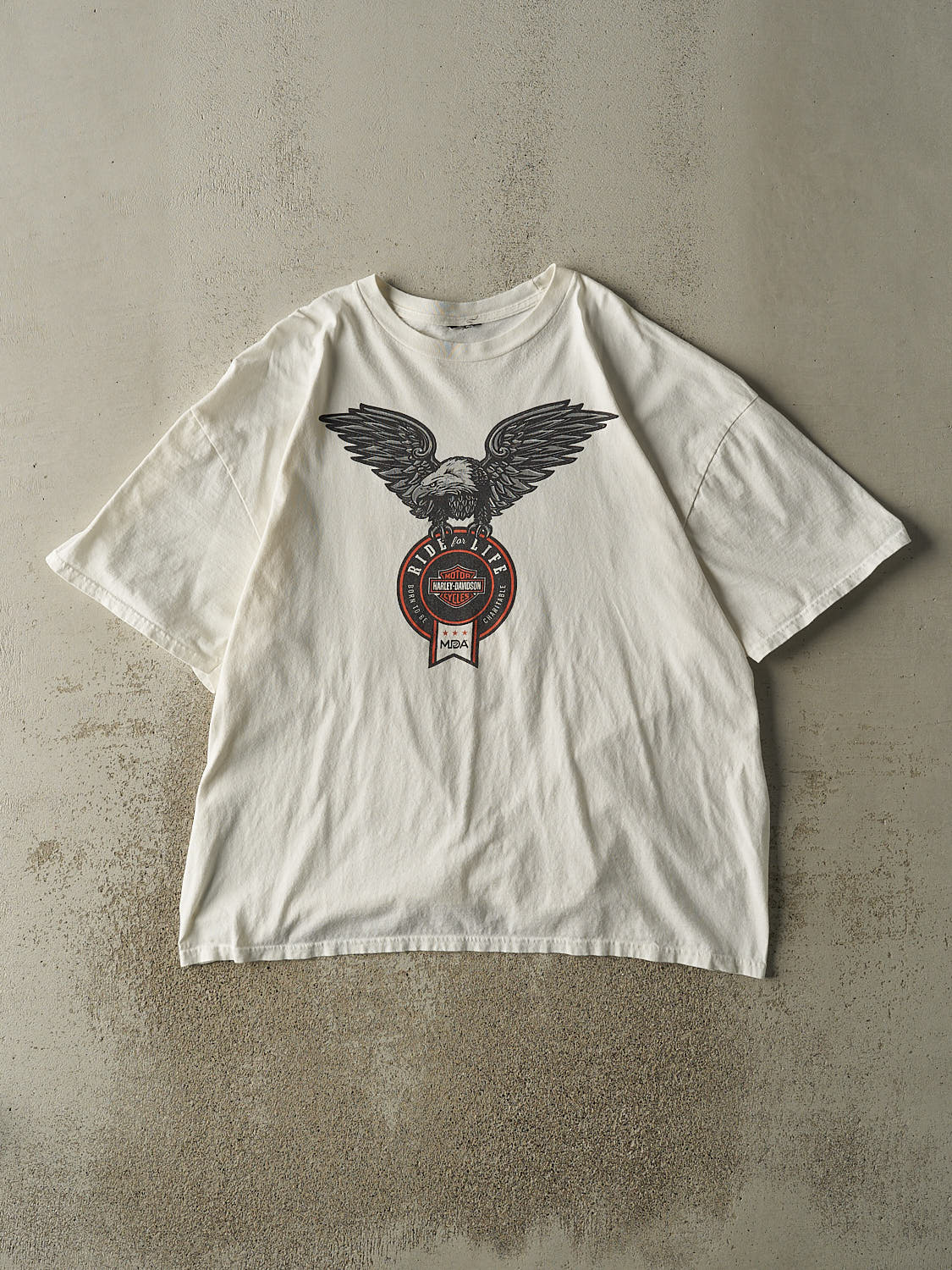 Vintage Y2K White Harley Davidson Ride For Life Tee (XL/XXL)
