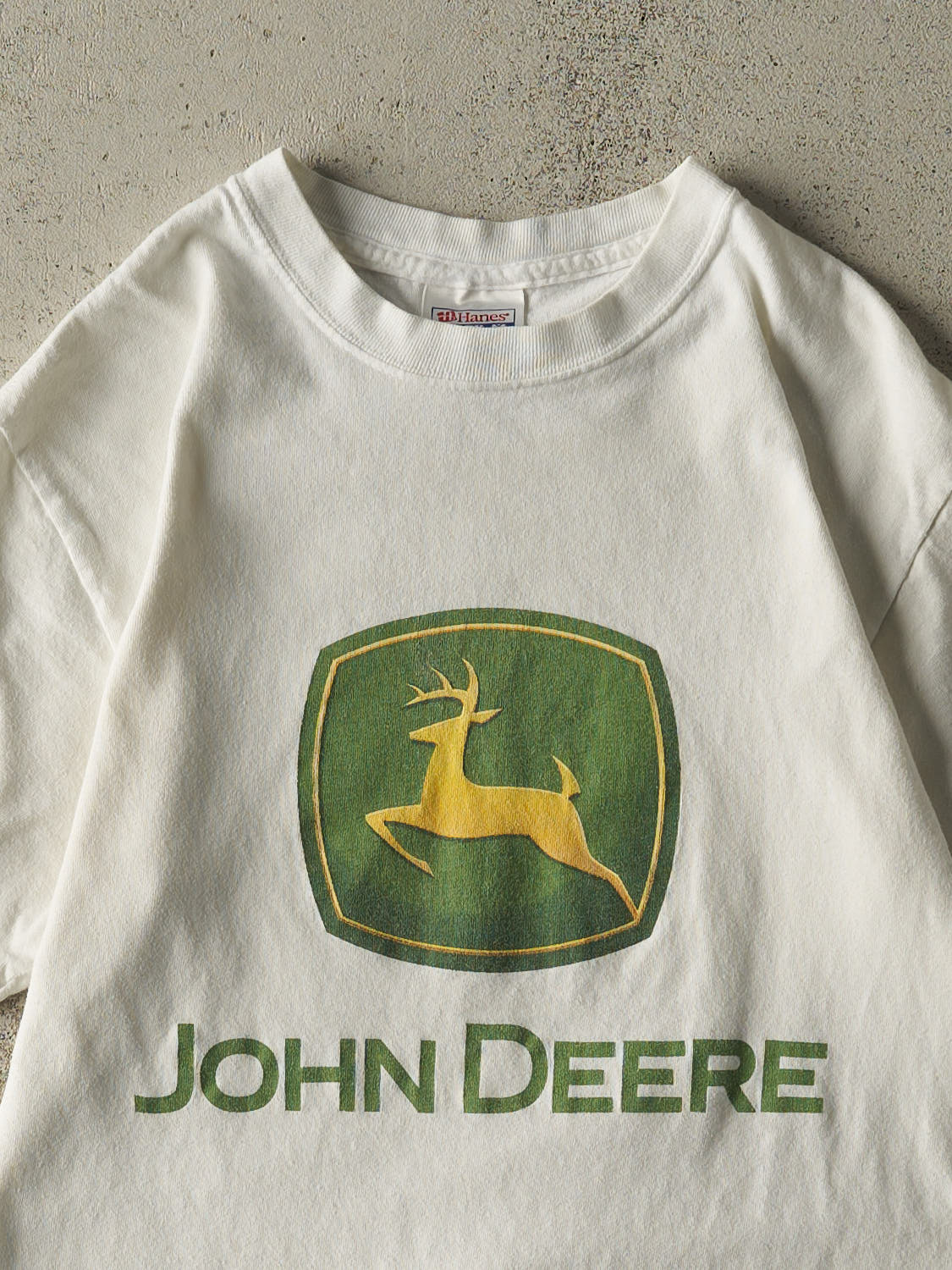 Vintage Y2K White John Deere Tee (XXS) - Image 2