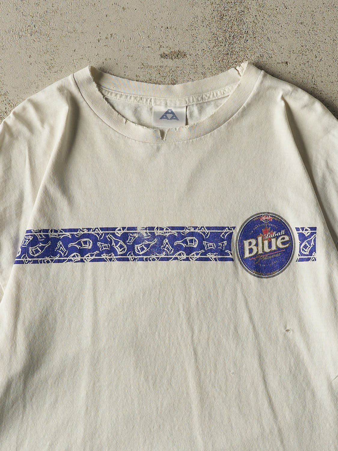 Vintage Y2K White Labatt Blue Tee (L) - Image 2