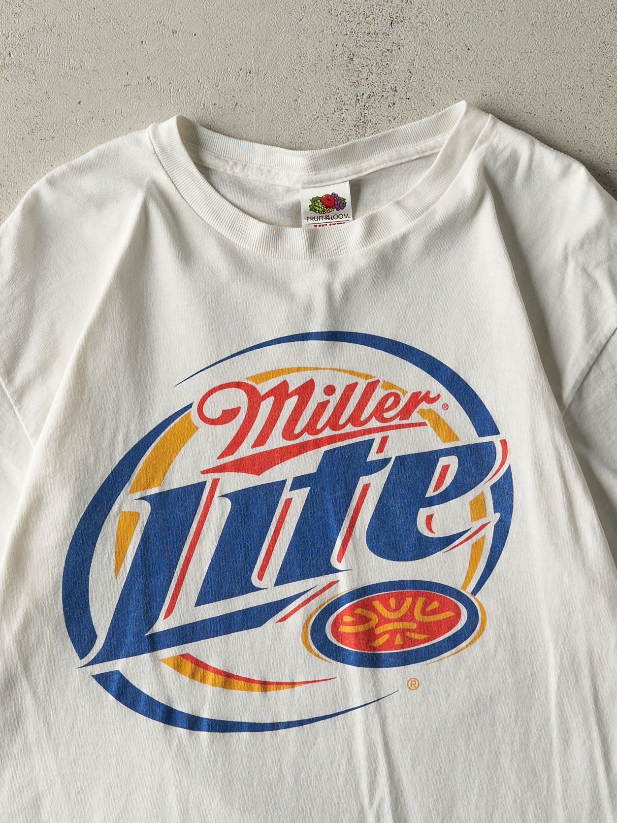 Vintage Y2K White Miller Lite Tee (M) - Image 2
