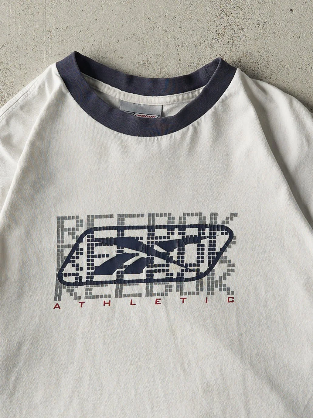 Vintage Y2K White & Navy Reebok Athletic Tee (M) - Image 2