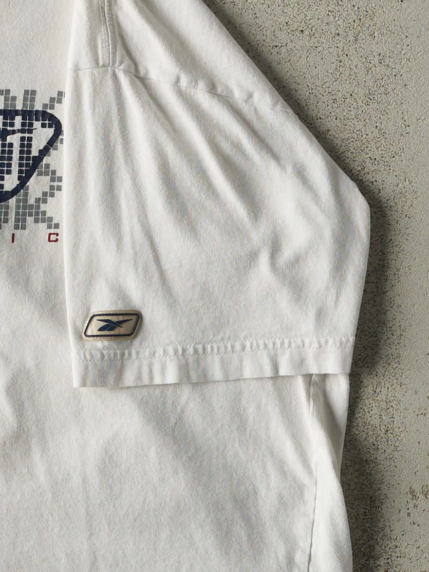 Vintage Y2K White & Navy Reebok Athletic Tee (M) - Image 3