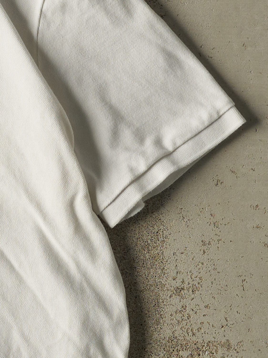 Vintage Y2K White Polo Quarter Button Tee (L) - Image 4