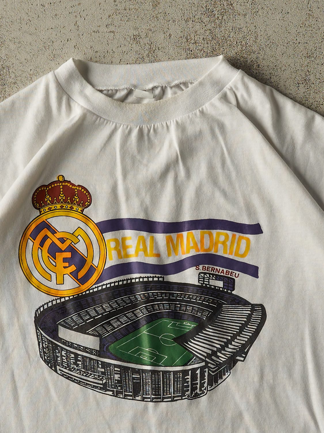 Vintage 90s White Real Madrid Tee (S/M) - Image 2