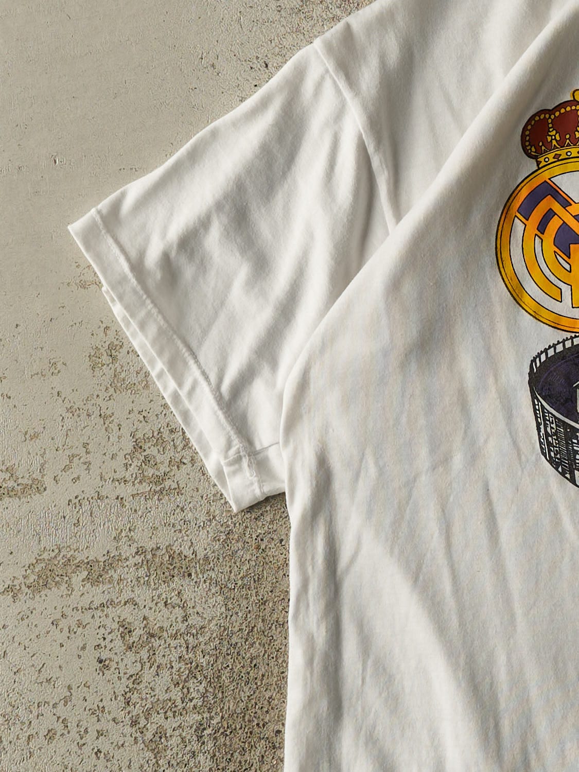 Vintage 90s White Real Madrid Tee (S/M) - Image 3