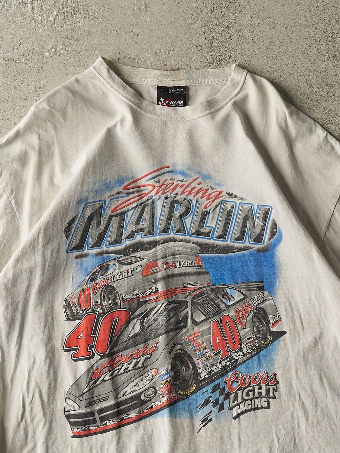Vintage Y2K White Sterling Marlin Coors Light Racing Tee (XXL) - Image 3
