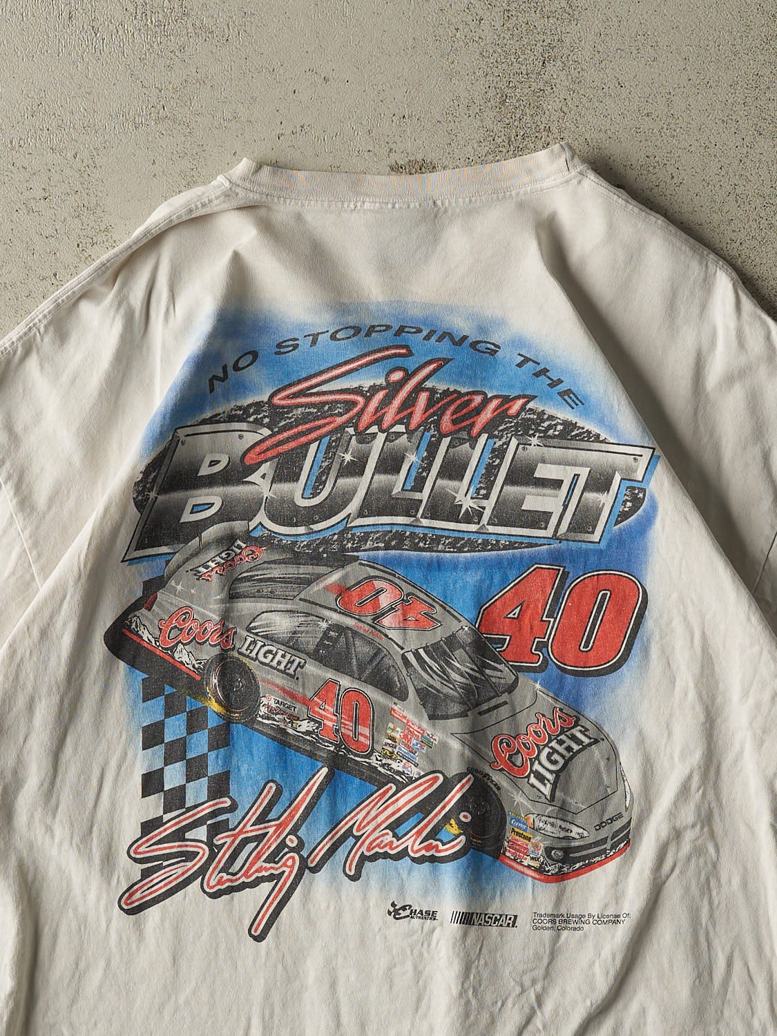 Vintage Y2K White Sterling Marlin Coors Light Racing Tee (XXL) - Image 4