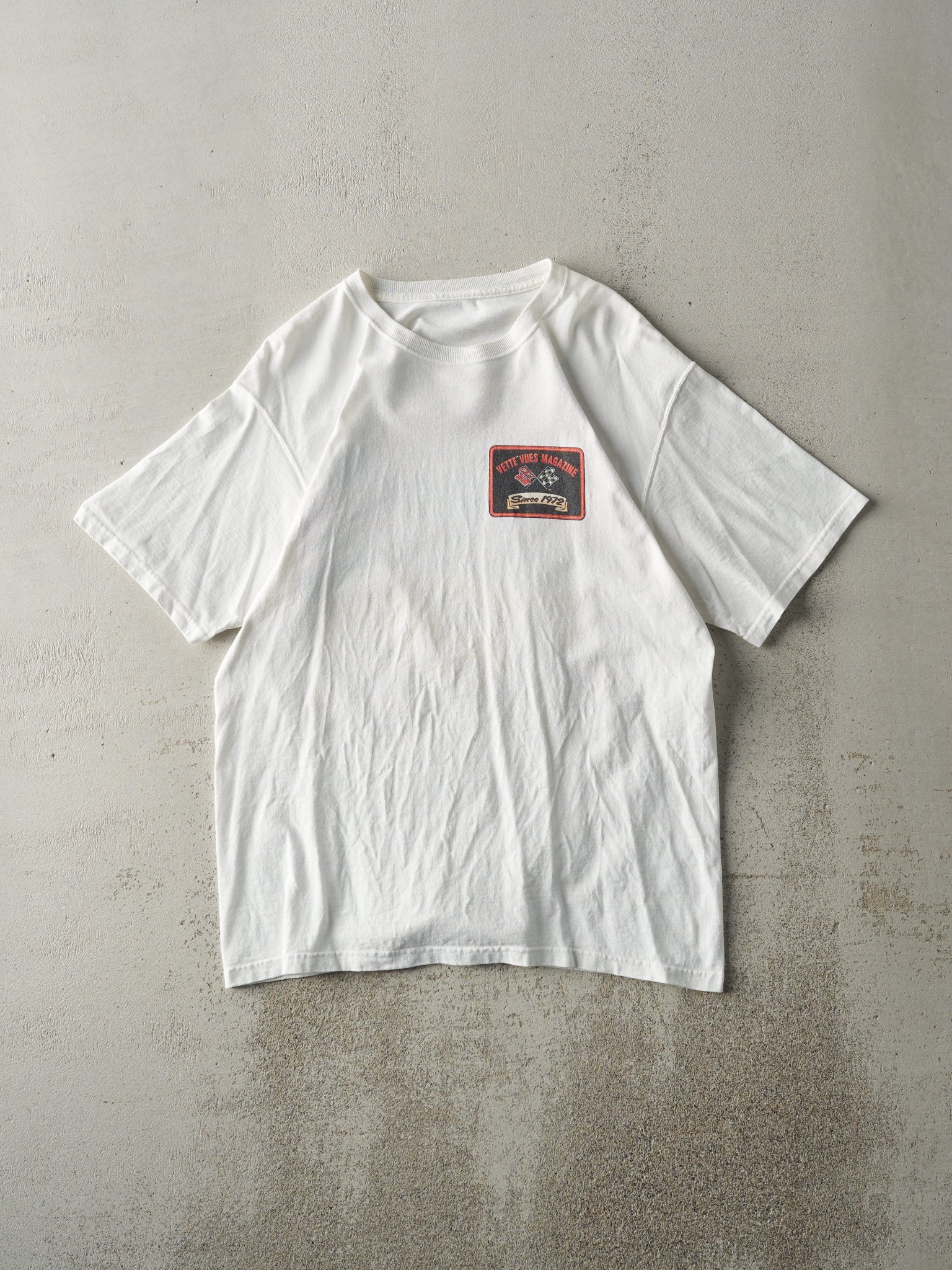 Vintage Y2K White Vette Vues Magazine Tee (M/L) - Image 2