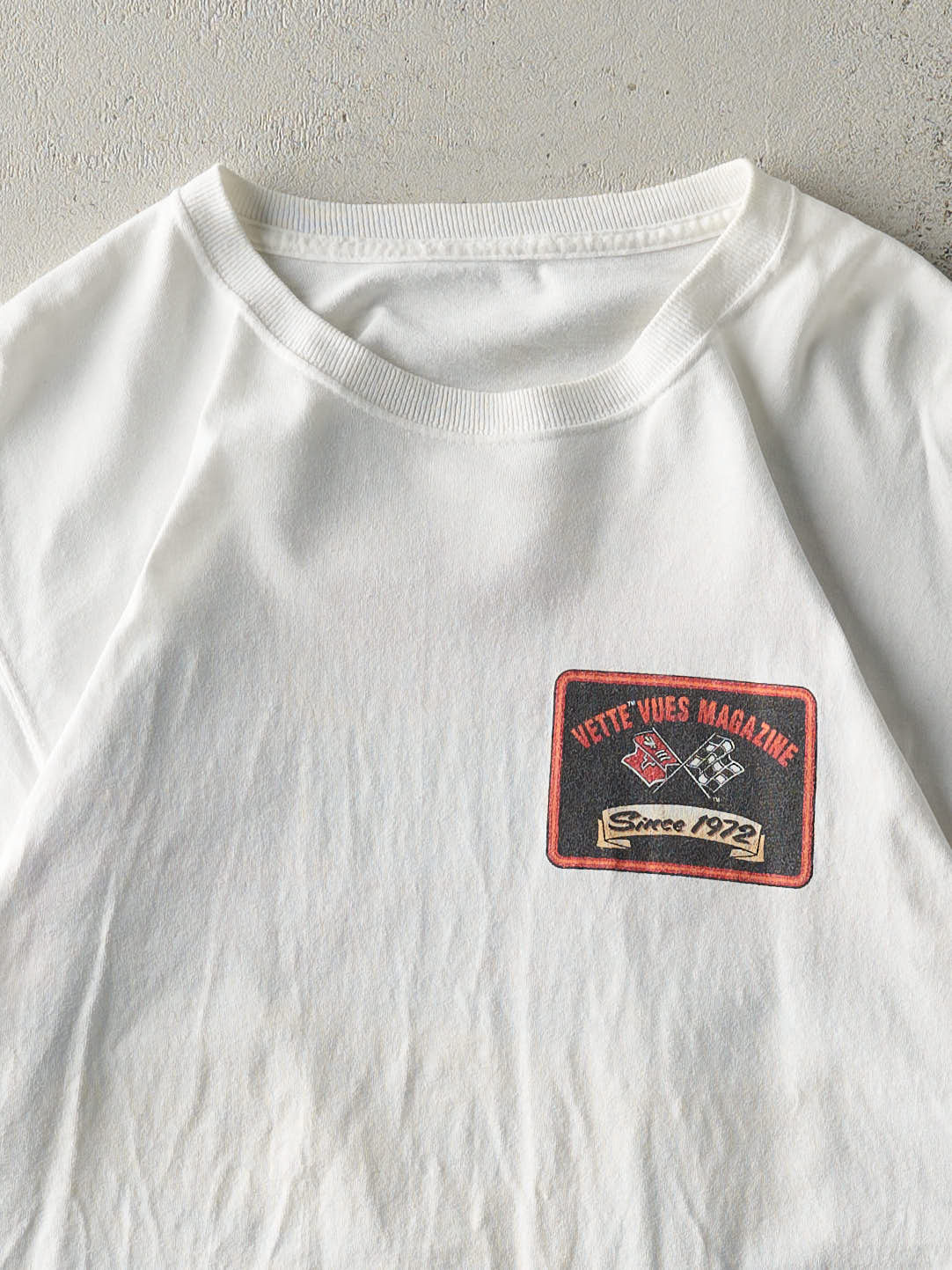 Vintage Y2K White Vette Vues Magazine Tee (M/L) - Image 3