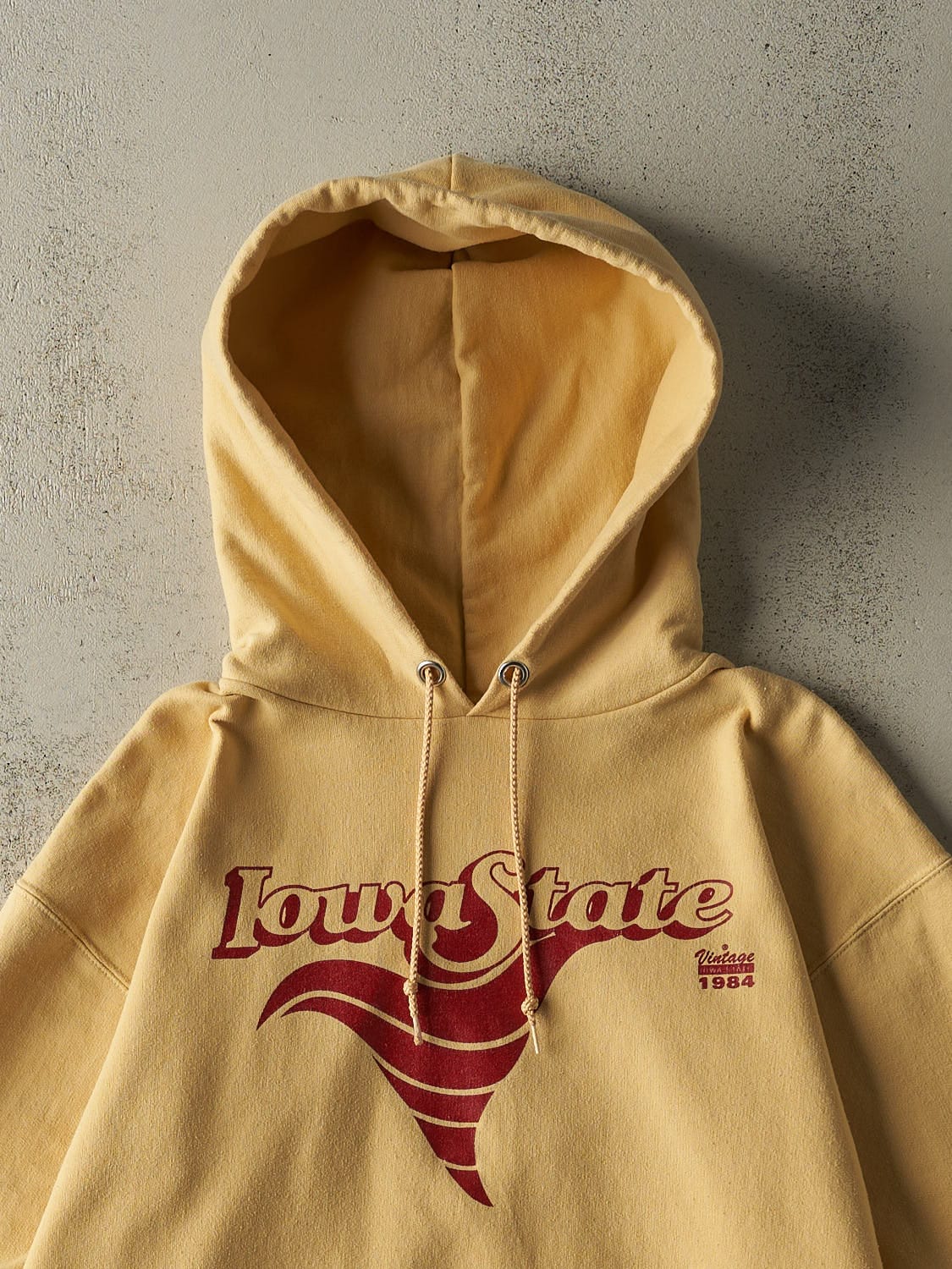 Vintage Y2K Yellow Champion Iowa State Hoodie (M) - Image 2