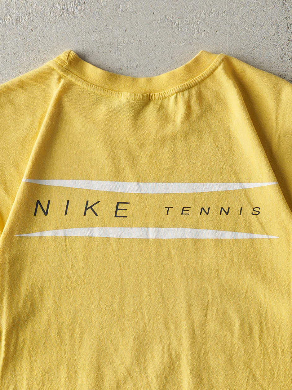 Vintage Y2K Yellow Nike Tennis Tee (S) - Image 4