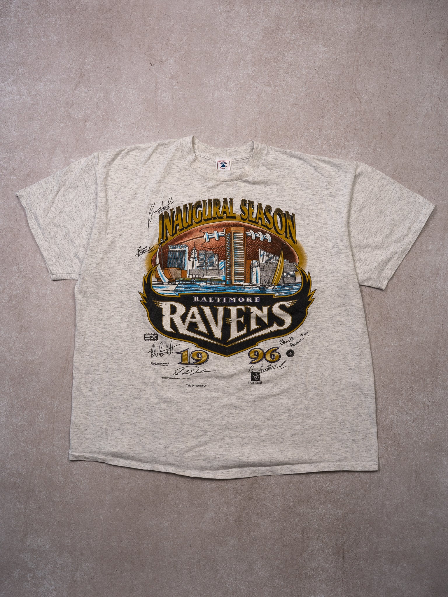 Vintage '96 Baltimore Ravens Inaugural Season Signature Tee (XL)